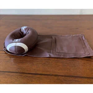 Sofa Arm Rest Football TV Remote Control Organizer Holder Brown Pocket Couch